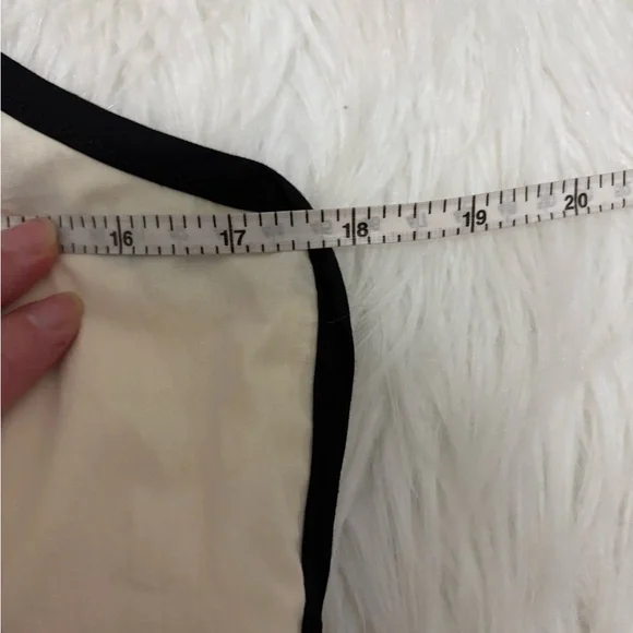 Scalloped Hem Contrast Trim Cream Sleeveless Summer Skort Set - Picture 7 of 11